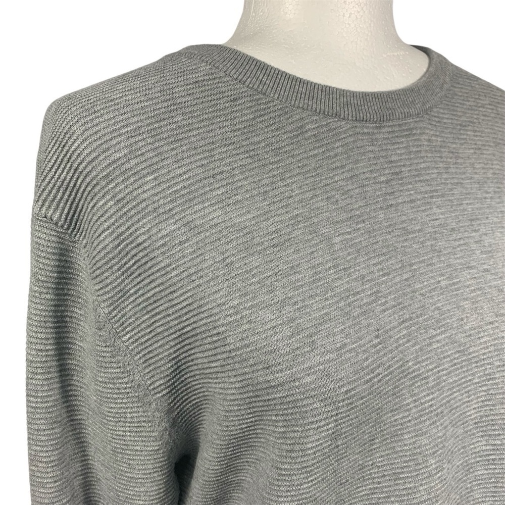 Bench Sweater Fine Ribbed Knit 100%Cotton Crewneck Pullover Sporty Preppy Grey S - Picture 6 of 11